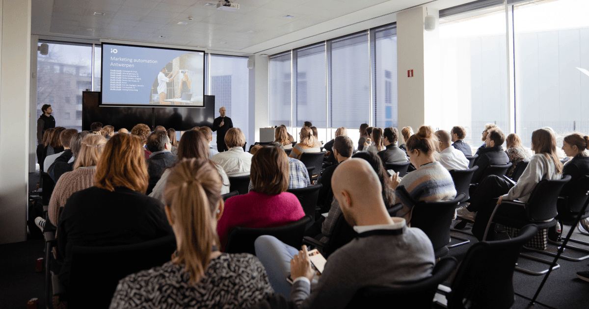 People watching presentation