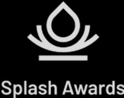 Logo of Splash Awards featuring a stylized water drop above curved lines, with the text "Splash Awards" below.