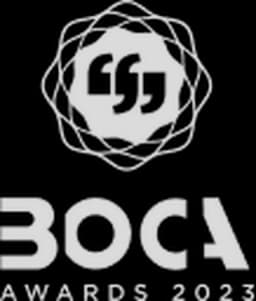BOCA Awards 2021 logo featuring a circular design with quotation marks above the text "BOCA".
