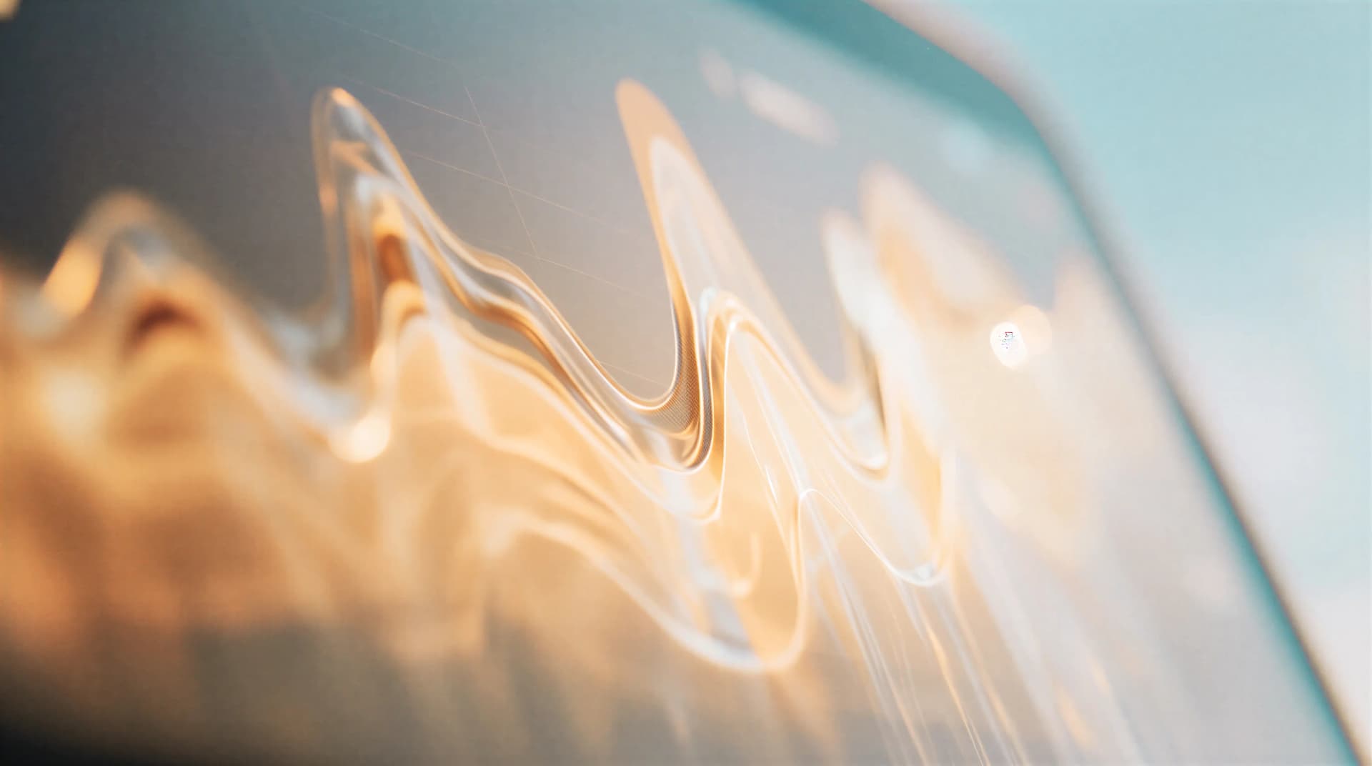 Abstract close-up of flowing, wavy lines in warm hues, resembling a digital waveform or fluid motion on a screen.