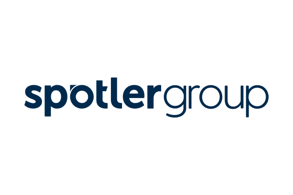 Spotler Group logo with "spotler" in bold navy blue and "group" in lighter blue, set against a white background.