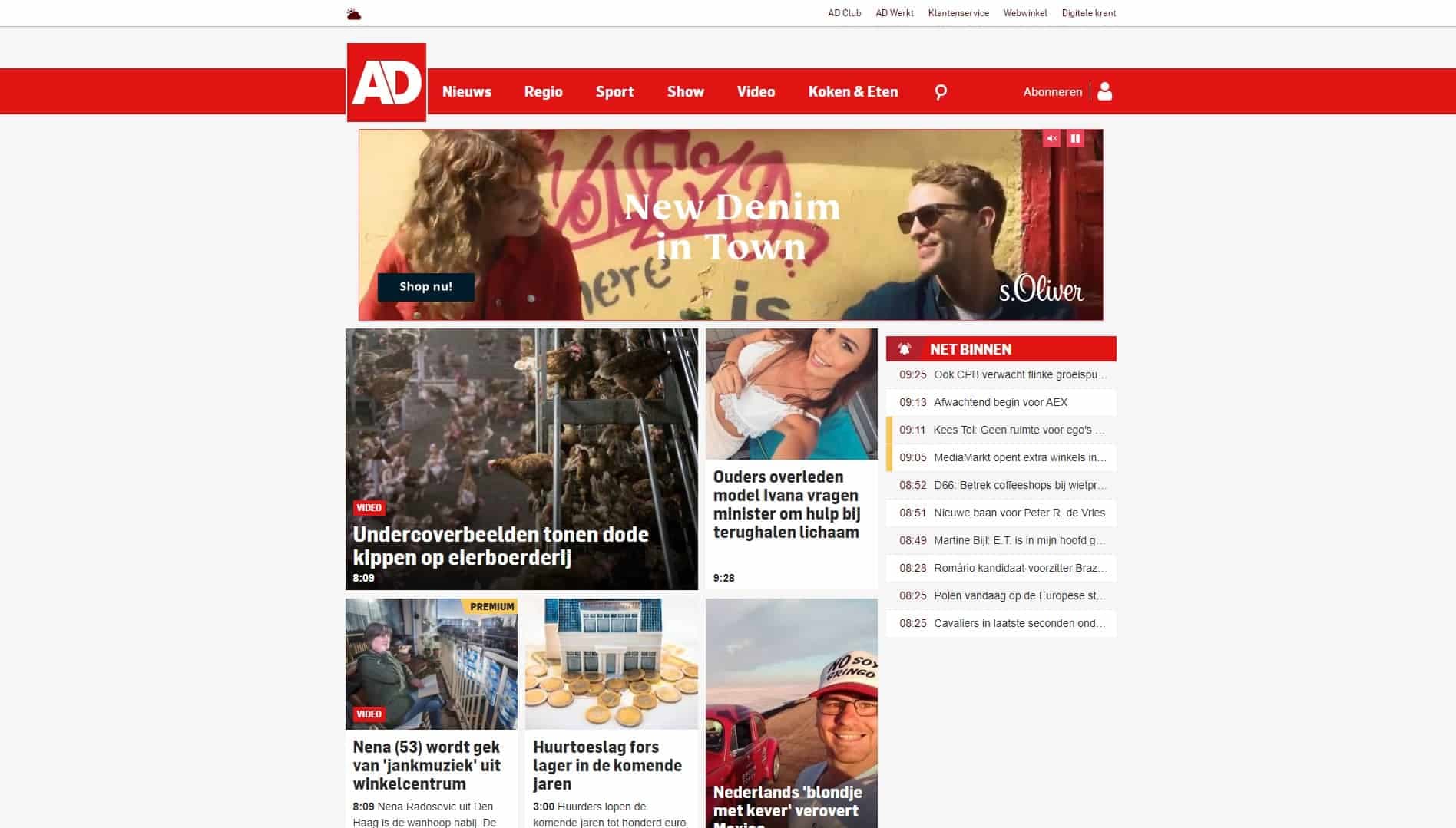 Screenshot website Algemeen Dagblad