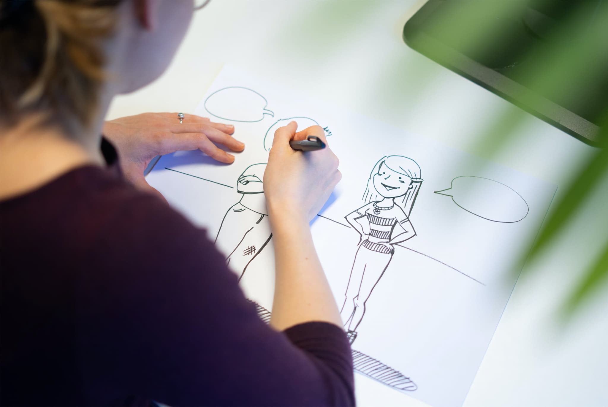 Woman drawing sketch