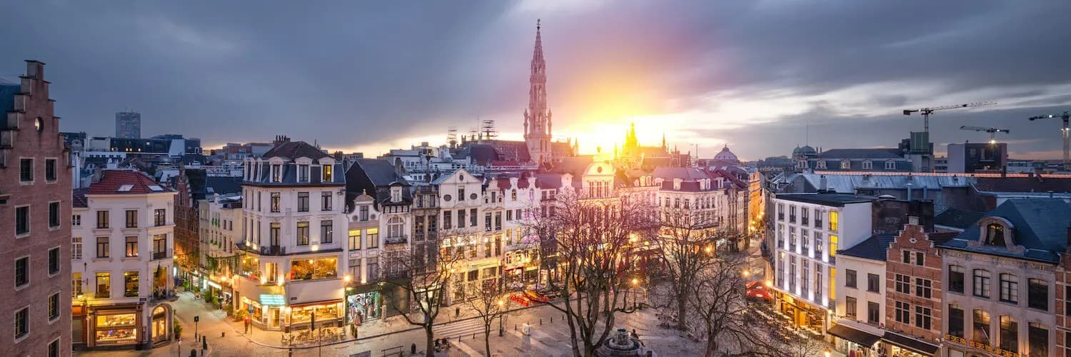 Aerial view of Brussels city centre