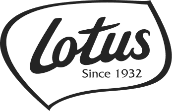 Logo of Lotus with "Since 1932" in a stylized black font within a speech bubble-like shape.