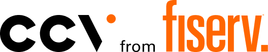 Fiserv logo with black and orange text, featuring a stylized "Fiserv" in lowercase.