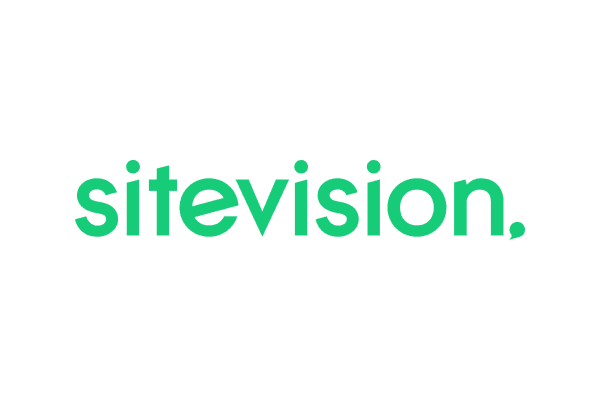 Green text logo spelling "sitevision" with a period, on a white background.
