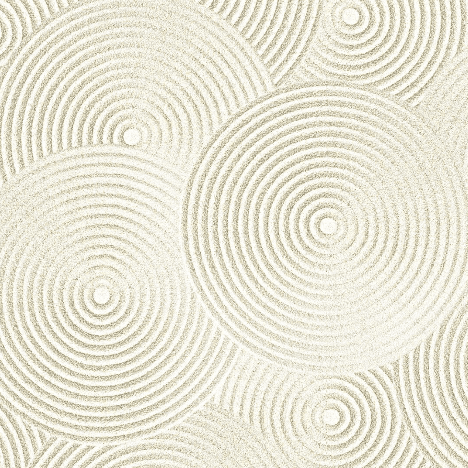 A textured pattern of overlapping concentric circles in a soft beige color, creating a layered and hypnotic visual effect.